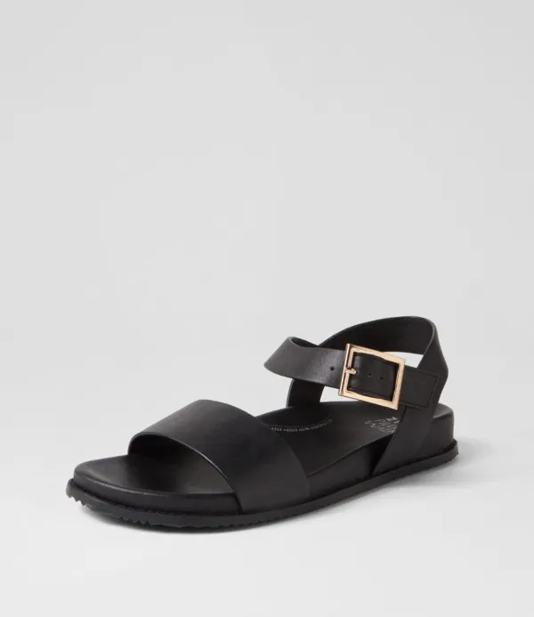 Women ZIERA Hammil W Black Leather Sandals