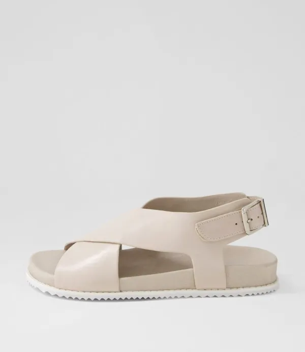 Women ZIERA Hanako W Almond Leather Sandals