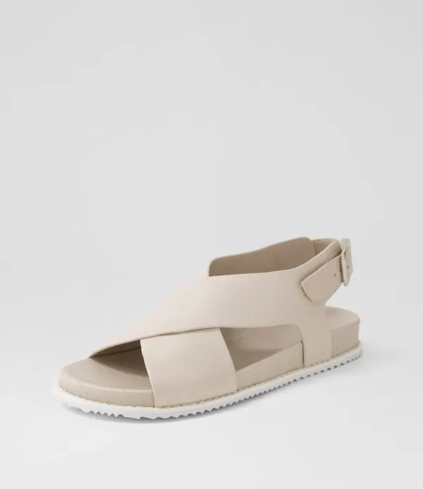 Women ZIERA Hanako W Almond Leather Sandals