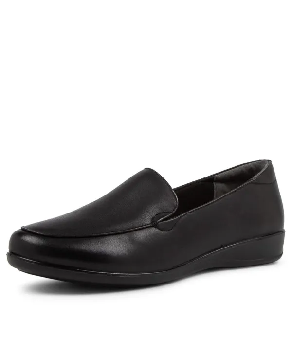 Women SUPERSOFT Harding2 Black Leather Slip-On Shoes