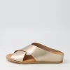 Women DJANGO & JULIETTE Harli Champagne Leather Slides