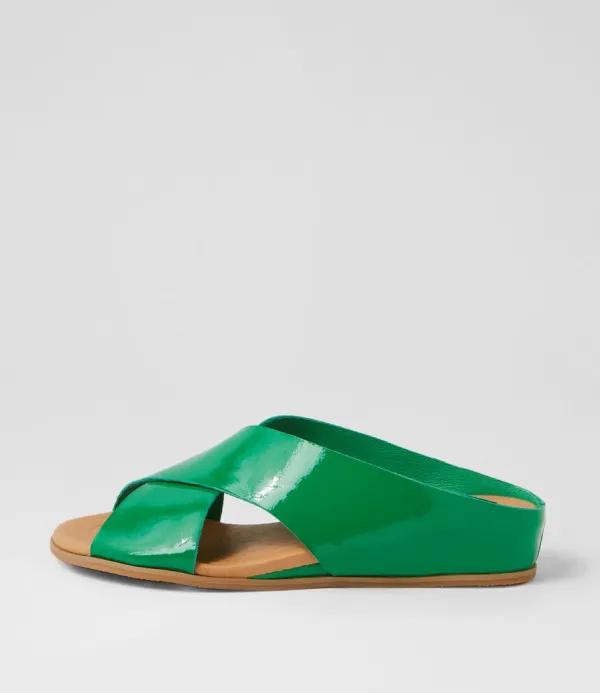 Women DJANGO & JULIETTE Harli Emerald Patent Leather Slides