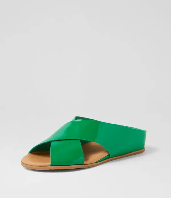 Women DJANGO & JULIETTE Harli Emerald Patent Leather Slides