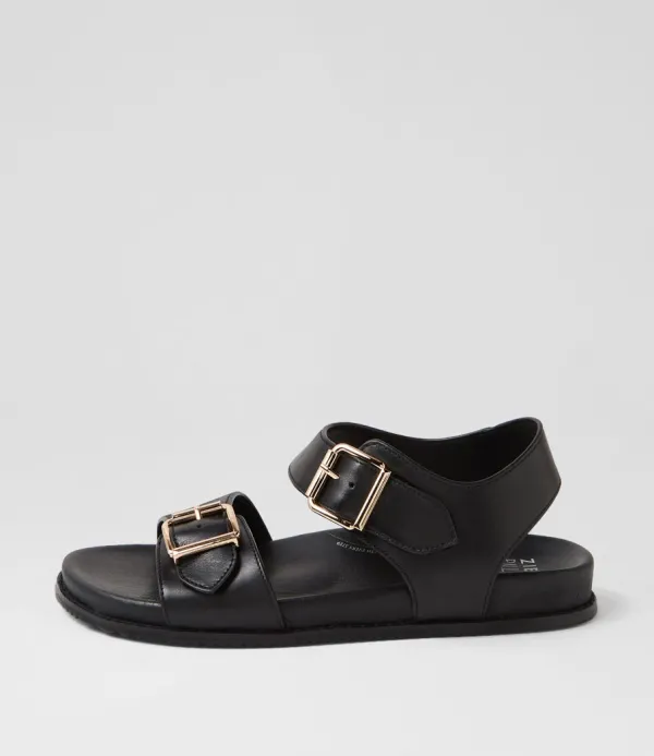 Women ZIERA Hastice W Black Leather Sandals