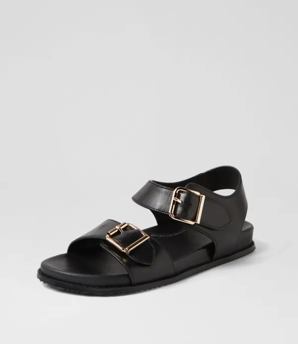 Women ZIERA Hastice W Black Leather Sandals