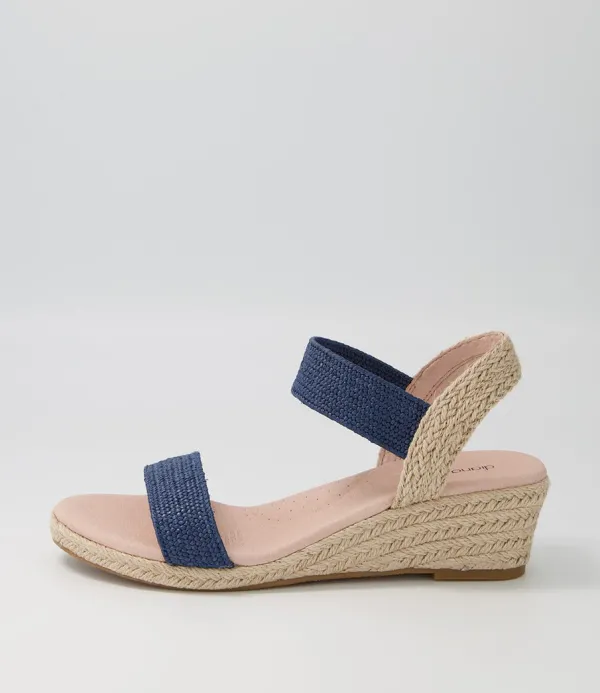 Women DIANA FERRARI Havan Navy Weave Elastic Espadrilles