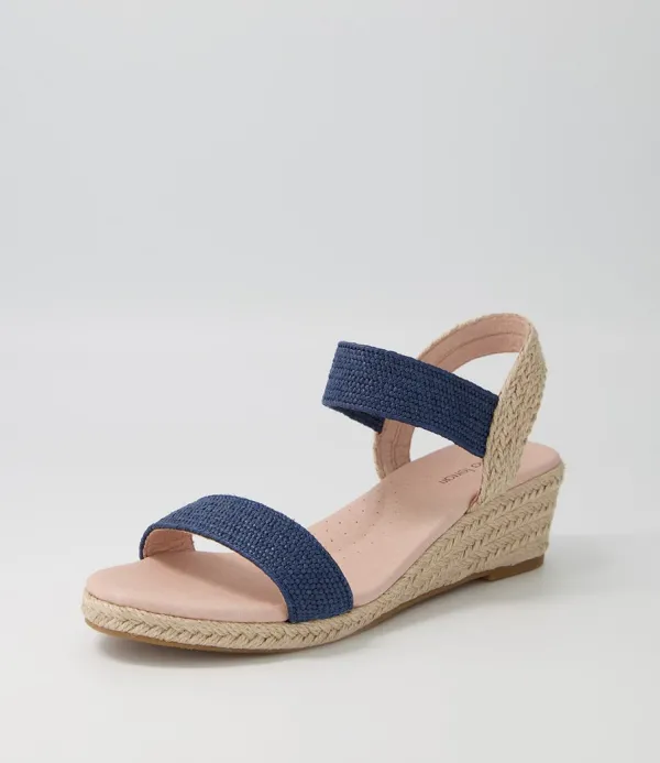 Women DIANA FERRARI Havan Navy Weave Elastic Espadrilles