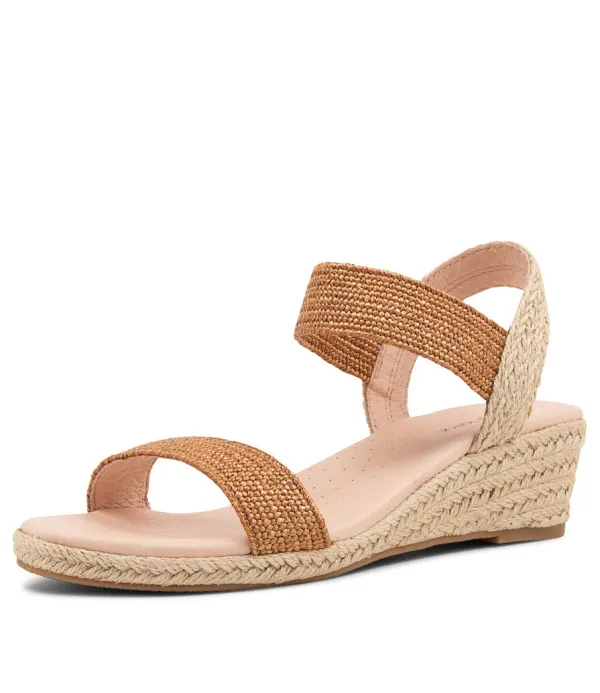 Women DIANA FERRARI Havan Tan Weave Elastic Espadrilles