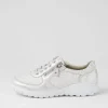 Women WALDLAUFER Havy Silber Weiss Leather Sneakers