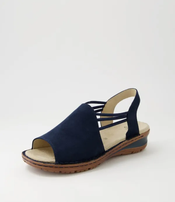 Women ARA Hawaii 41 Navy Fabric Slides