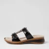 Women ARA Hawaii 3 Schwarz Leather Sandals
