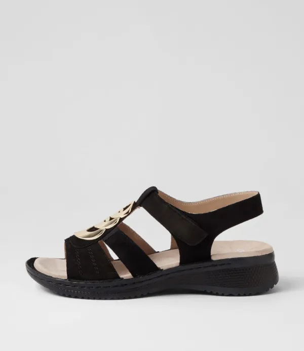Women ARA Hawaii 11 Schwarz Suede Sandals
