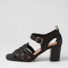 Women DJANGO & JULIETTE Hayat Black Leather Sandals