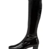 Women DJANGO & JULIETTE Hayleys Black Patent Pu Knee High Boots