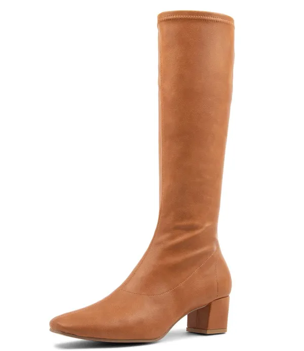 Women DJANGO & JULIETTE Hayleys Tan Stretch Knee High Boots