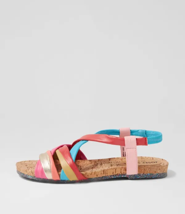 Women JOSEF SEIBEL Henriette 3 Multicolor Leather Sandals