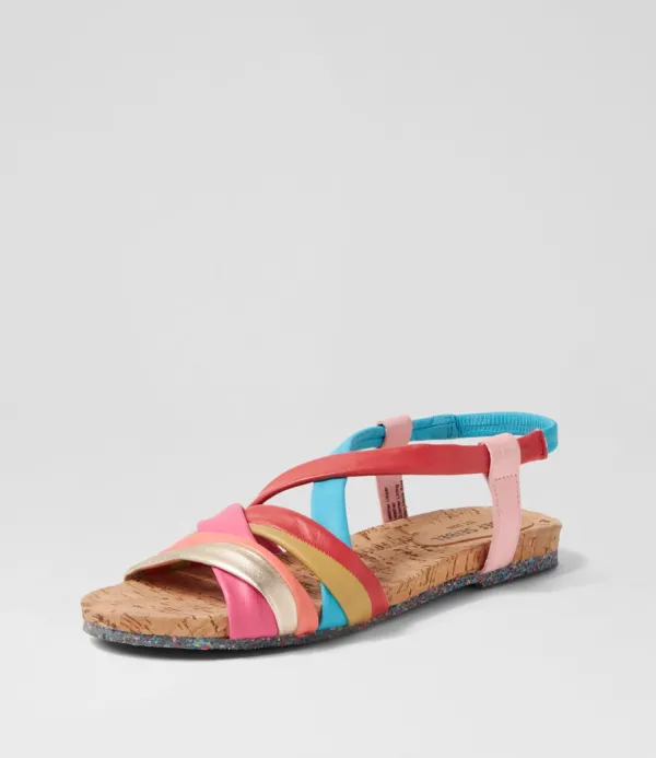 Women JOSEF SEIBEL Henriette 3 Multicolor Leather Sandals