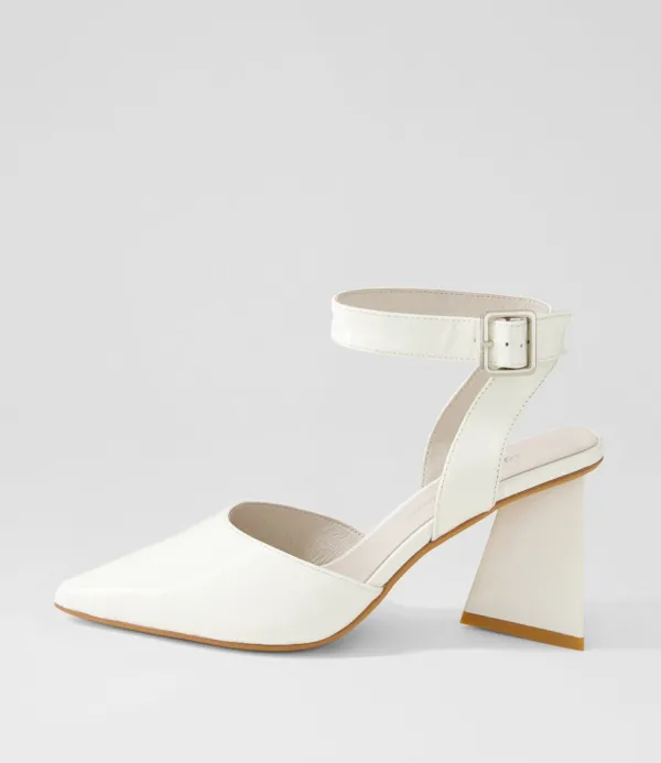 Women DJANGO & JULIETTE Hisa Ivory Patent Leather Heels