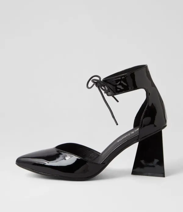 Women DJANGO & JULIETTE Hitany Black Patent Leather Heels