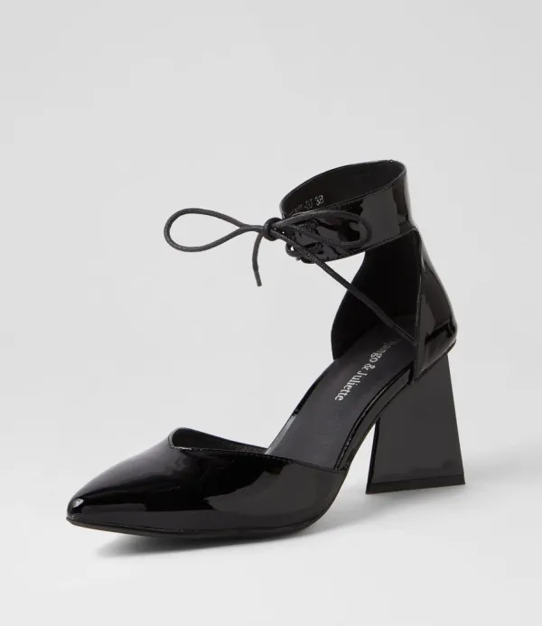 Women DJANGO & JULIETTE Hitany Black Patent Leather Heels