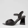 Women DJANGO & JULIETTE Hivon Clear Black Satin Vinylite Leather Heels