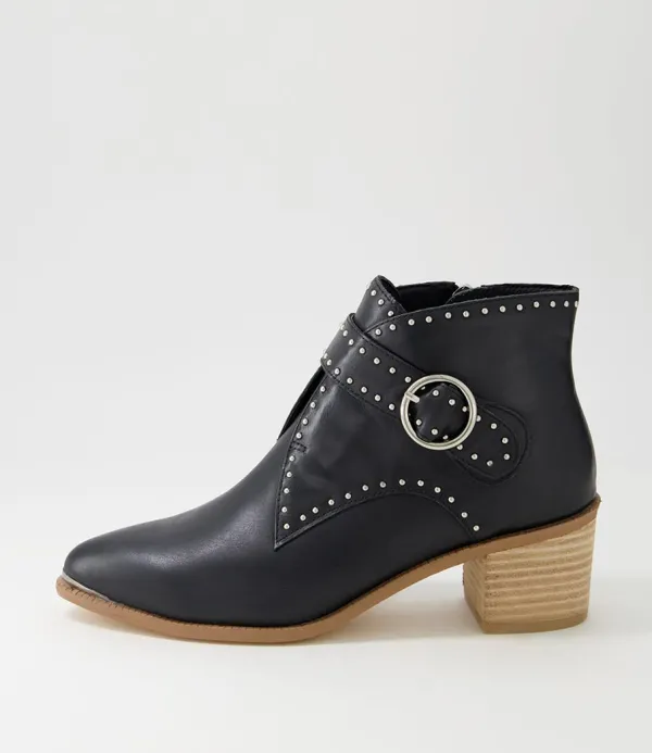 Women DJANGO & JULIETTE Hommes Black Natural Heel Leather Ankle Boots