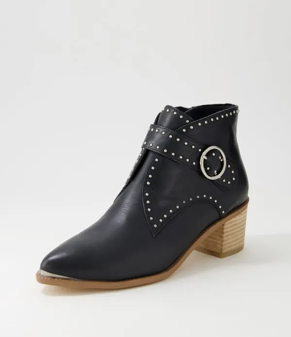 Women DJANGO & JULIETTE Hommes Black Natural Heel Leather Ankle Boots