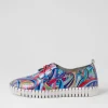 Women DJANGO & JULIETTE Huskies Blue Swirl Patent Leather Sneakers