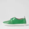 Women DJANGO & JULIETTE Huston Emerald White Patent Leather Sneakers