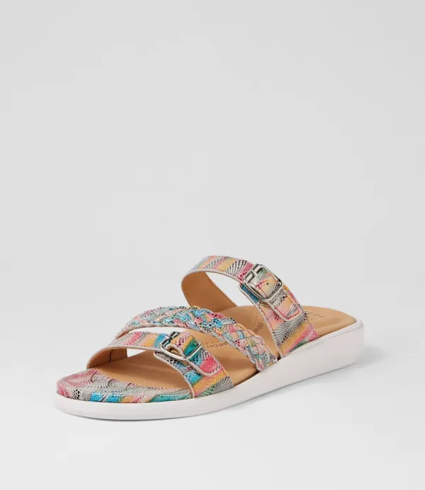 Women ZIERA Ianna W Multi Dot Leather Sandals