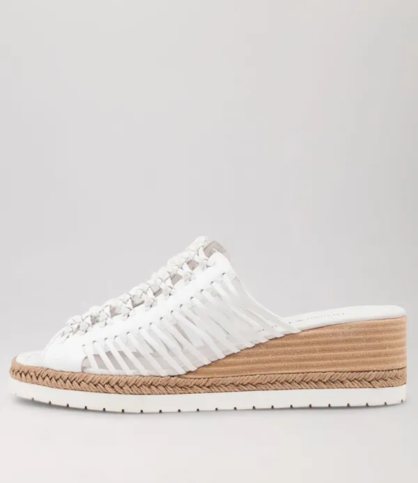 Women DJANGO & JULIETTE Ianto White Leather Espadrilles