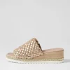 Women DJANGO & JULIETTE Idalis Old Gold Scratch Leather Sandals
