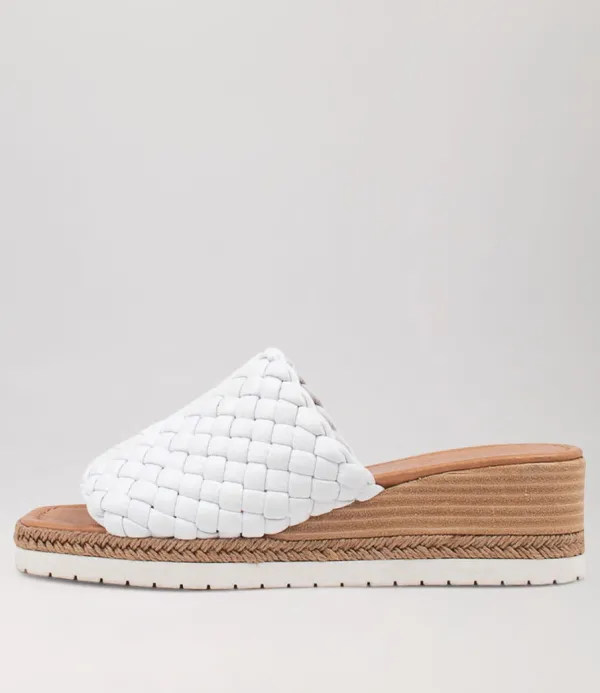 Women DJANGO & JULIETTE Idalis White Leather Espadrilles