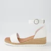 Women DJANGO & JULIETTE Idola White Leather Espadrilles