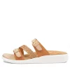Women ZIERA Ieanny W Camel Multi Leather Weave Slides