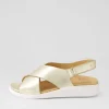 Women ZIERA Ilda W Pale Gold Leather Sandals
