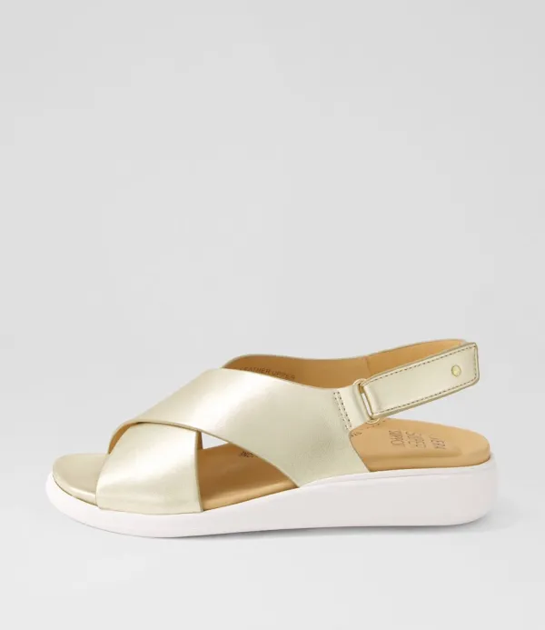 Women ZIERA Ilda W Pale Gold Leather Sandals
