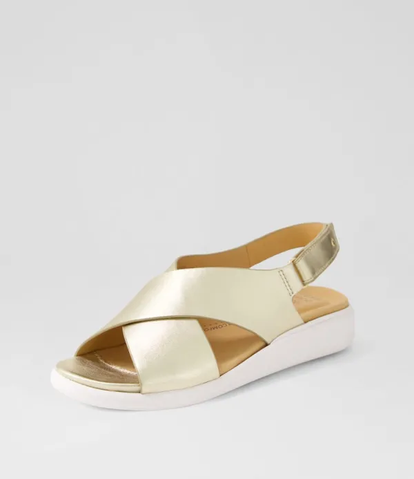 Women ZIERA Ilda W Pale Gold Leather Sandals