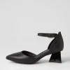 Women DJANGO & JULIETTE Illie Black Leather Heels