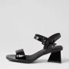 Women DJANGO & JULIETTE Incha Black Patent Leather Sandals