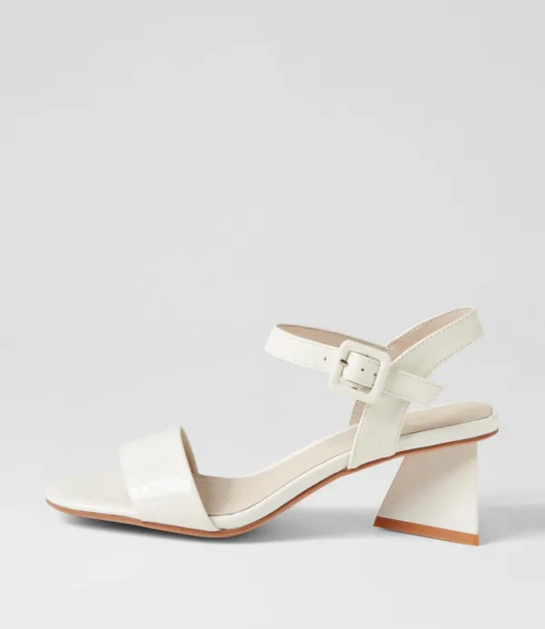 Women DJANGO & JULIETTE Incha Ivory Patent Leather Sandals
