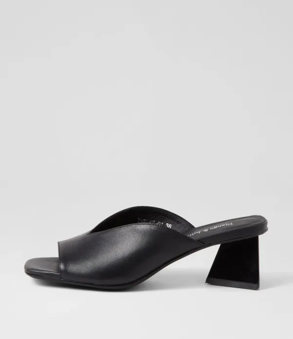Women DJANGO & JULIETTE Inkley Black Leather Sandals