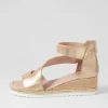 Women DJANGO & JULIETTE Ismet Old Gold Scratch Leather Espadrilles