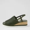 Women DJANGO & JULIETTE Issah Olive Weave Leather Espadrilles