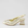 Women DJANGO & JULIETTE Itzel Pale Gold Leather Heels