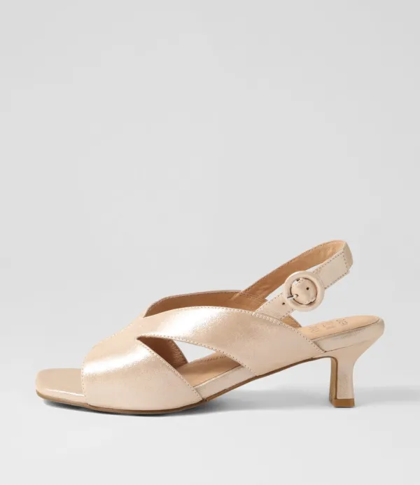 Women ZIERA Ivide Xw Nude Shimmer Leather Sandals