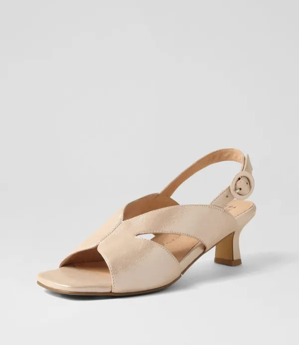 Women ZIERA Ivide Xw Nude Shimmer Leather Sandals