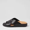 Women ZIERA Iyolo W Black Leather Slides