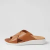 Women ZIERA Iyolo W Dark Tan Leather Slides