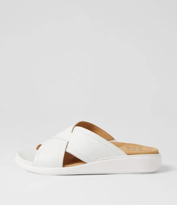 Women ZIERA Iyolo W White Leather Slides